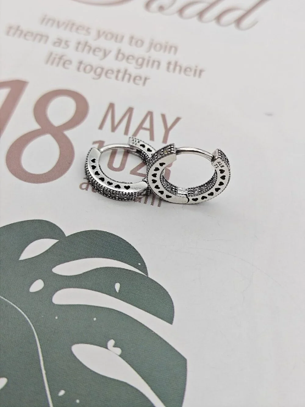 Pandora Pavé Heart Hoop Earrings